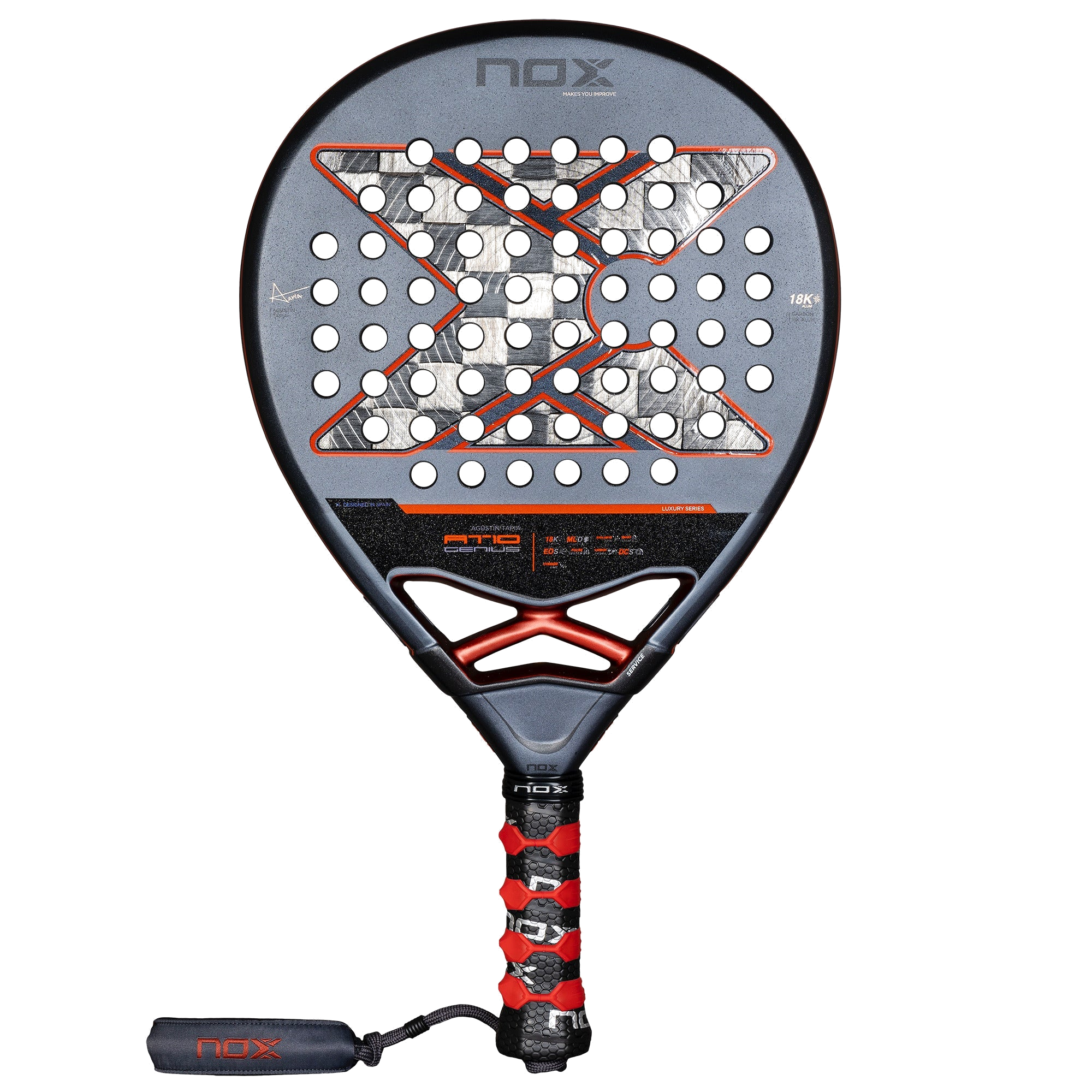 PALETA PADEL NOX AT10 GENIUS ATTACK 18K 2025 AGUSTIN TAPIA